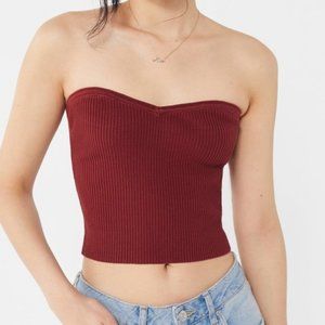 Urban Outfitters UO Toni Sweater Wine Tube Top